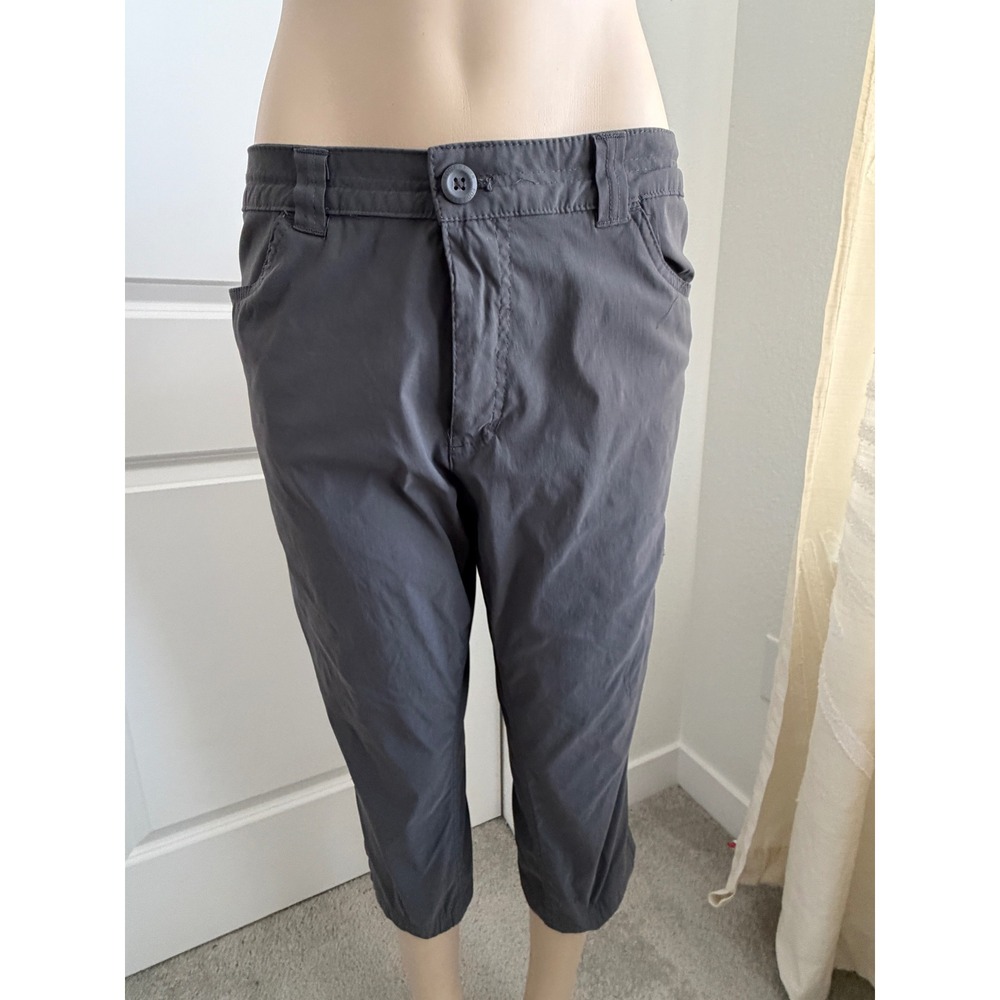 Eddie Bauer Womens Gray Cropped Hiking Capri Pants Size 14  Lightweight